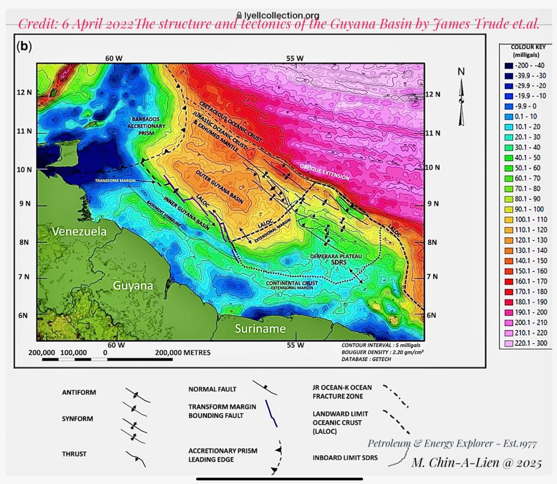 Gravimetric Map Guyana Suriname Basin